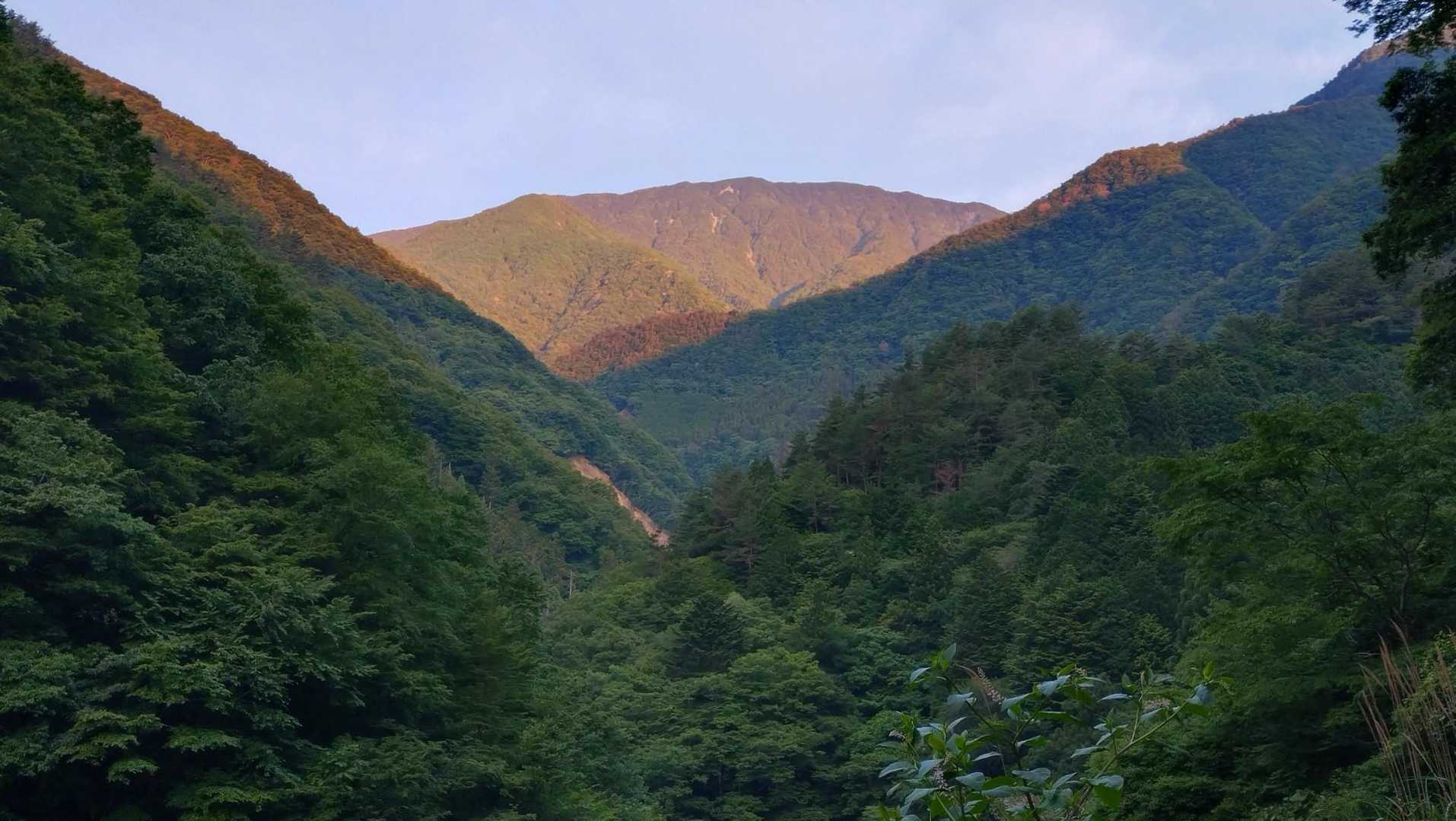 モルゲン布引山✨️
早速、遥かな高みにビビる😰