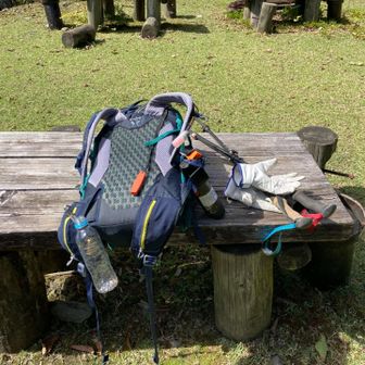 クマ対策グッズ6種
スプレー、ベコベコ音がするペットボトル、ホイッスル、爆竹(写ってない)、錫(写ってない)、トイピストル(写ってない)……軽いのでつい、放り込んできてしまう😅

マダニ対策ではディート30%のサテライトを持ち歩いてます。主に登山開始時と昼休憩時に手に付けてから首筋に塗ります。