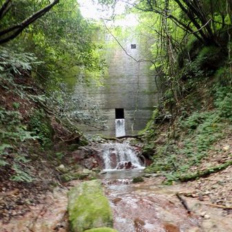 堰堤、左岸のザレから巻き