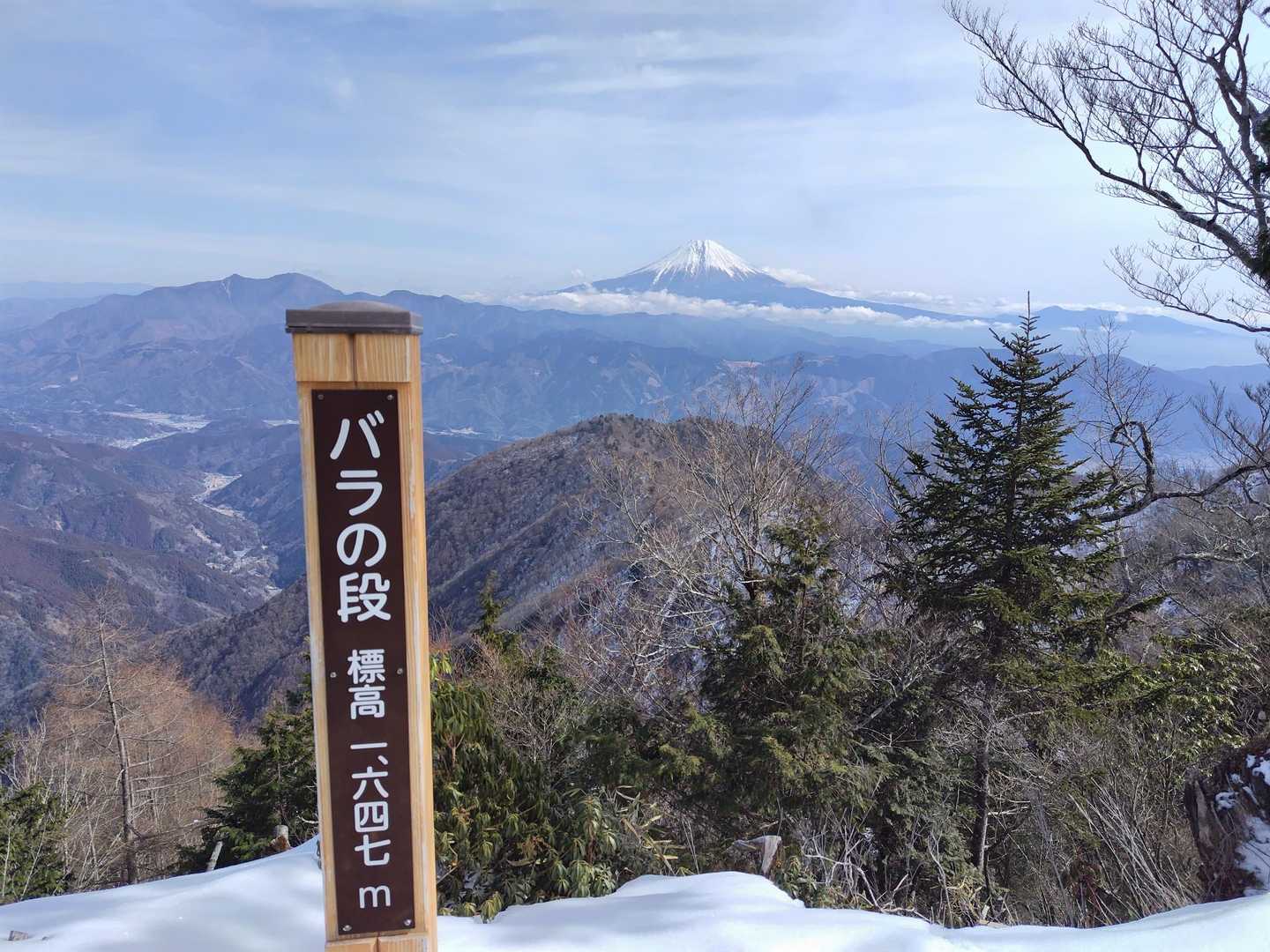 そして東を向けば冠雪の見事な富士山🗻
富嶽三十六景に選ばれても良いのでは❓
道中では見えない富士山🗻が、稜線上がると（ドーン）ってのが最高の演出🎉🎉🎉