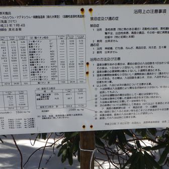 野天風呂の成分表等