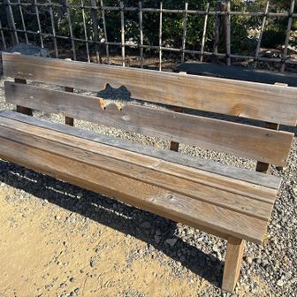 ベンチの背もたれ高知の形？
いやっ四国！