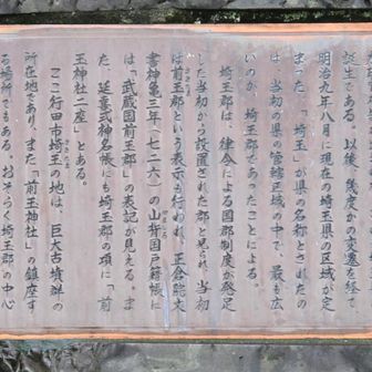 埼玉県名の由来
（YAMAP休止中撮影）