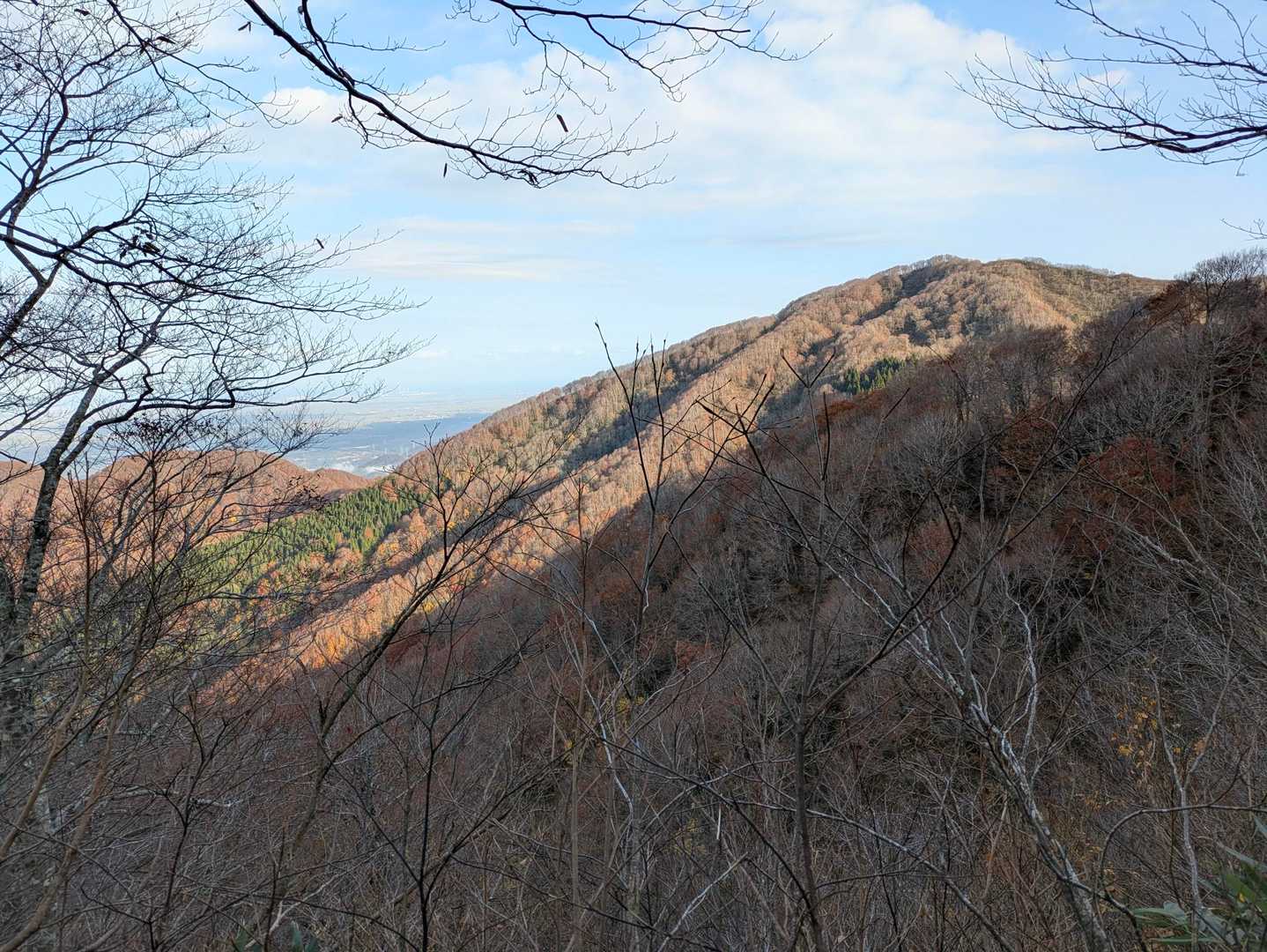 鳴沢峰、山体大きい、平場からはトンガリに見えるけど