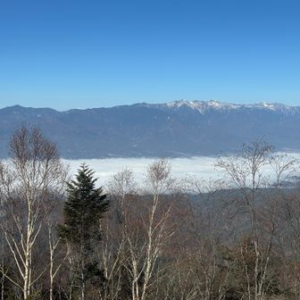 安平路山・越百山　仙崖嶺&南駒ヶ岳　空木岳　木曽駒や千畳敷カールは右の白い所