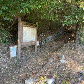 明神ヶ岳の登山口です。
登山道はまだ宮城野案内所近くまで続きますので、ストックと手袋はしまって、もう少し下ります。