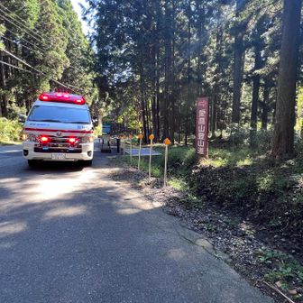 えっバス停に救急車🚑