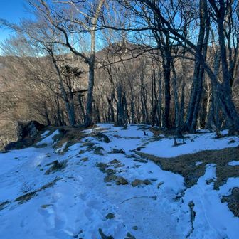 おっと。ツルツルしてきましたよ。
下りなのでチェーンスパイク付けました