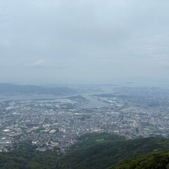 頂上。曇りで風があって、少し肌寒い感じ。