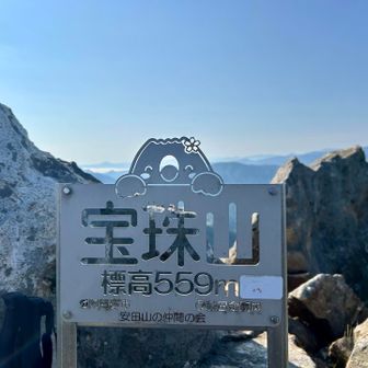 全22座中、宝珠山はパノラマビュー✨眺望は最高でした♪👀
標識可愛いでしょう😙