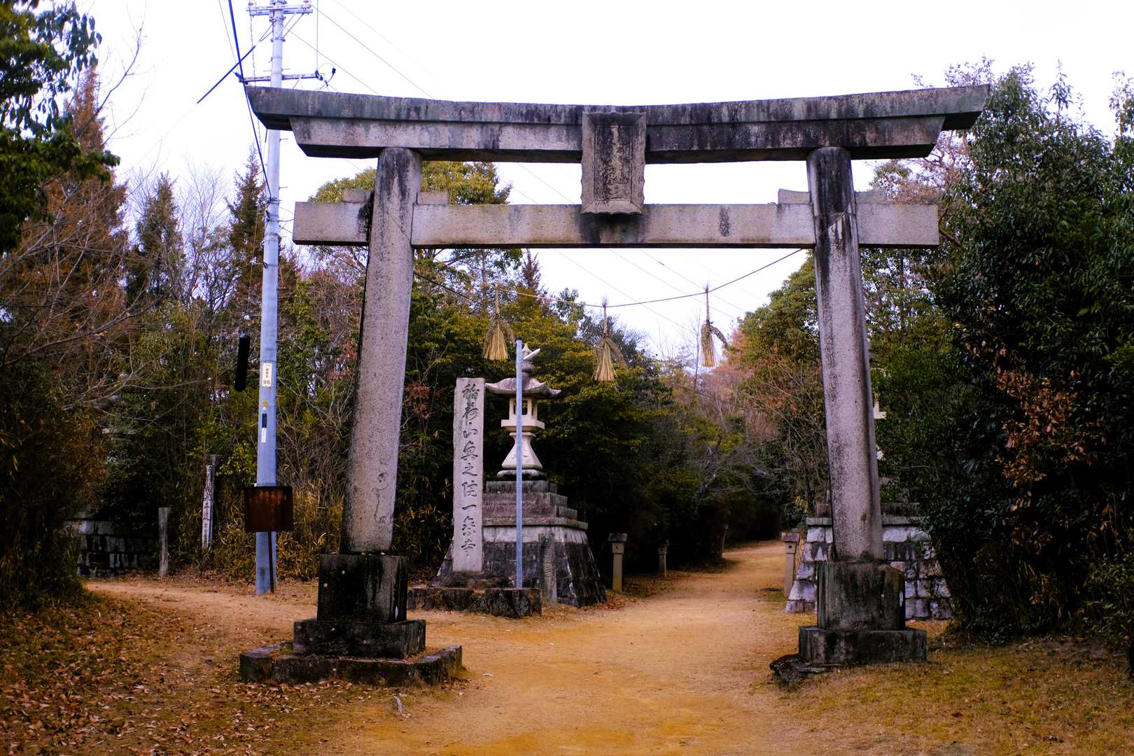 分岐から参道を登って行くと奥之院の鳥居に出る。　ここを右に曲がれば龍泉寺、真っすぐ行けば奥之院一乗寺に到達する。　　