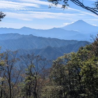 大沢山からの富士山（見学ベンチがあった）