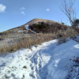 四阿から深入山を振り返る