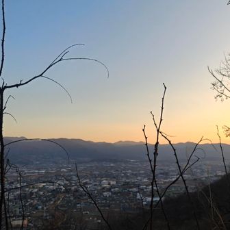 夕焼けと富士山