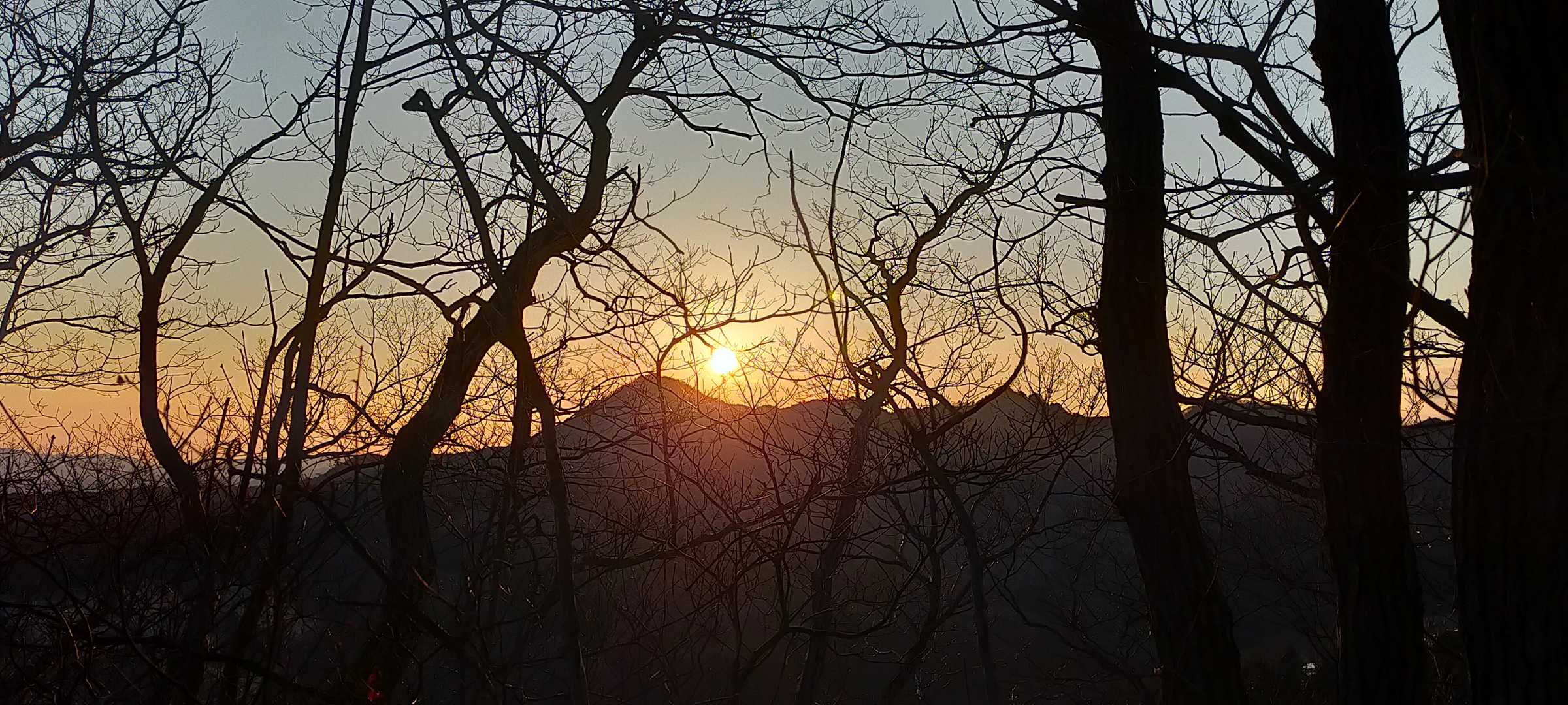 雨乞山 山頂からの展望
木の隙間から
夕焼けが綺麗でした(^_^)/