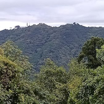 発端丈山から撮影した「葛城山（山頂）」。リフトが動いているのも見えます。