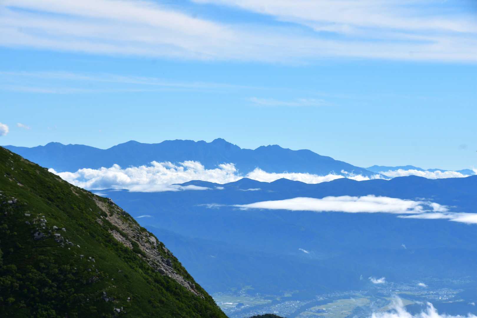南アルプスの山々