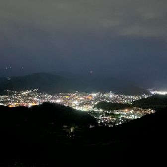 帰りの三田洞展望台からの夜景✨