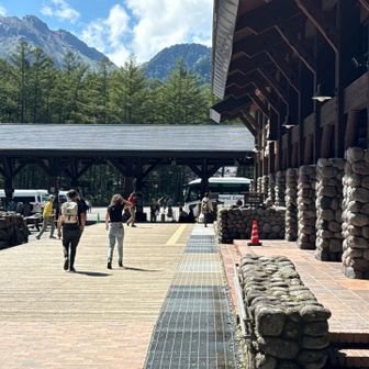 上高地到着。お疲れ様でした