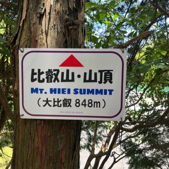 本日の最高点、比叡山(大比叡)山頂 848m

眺望なしの地味な山頂です…