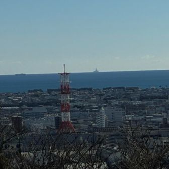 駿河湾沖に、ちきゅうが見えた。　”いってらっしゃい！！”