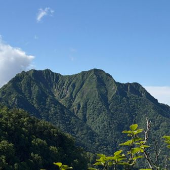 目を少し左に逸らすと、自身の聖地？🤭
権現岳の姿も！
　
⬅️権現岳山頂　中央には東ギボシ
➡️の小さな頂きは、西ギボシ