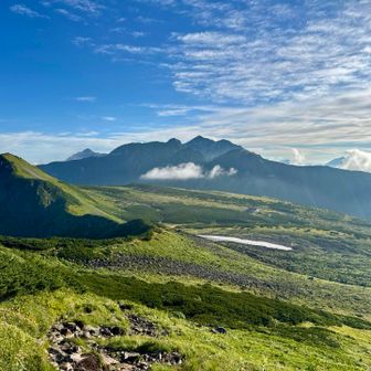 振り返って
苦労して登った鷲岳や五色ヶ原、奥に雄山や剱岳😍🎉