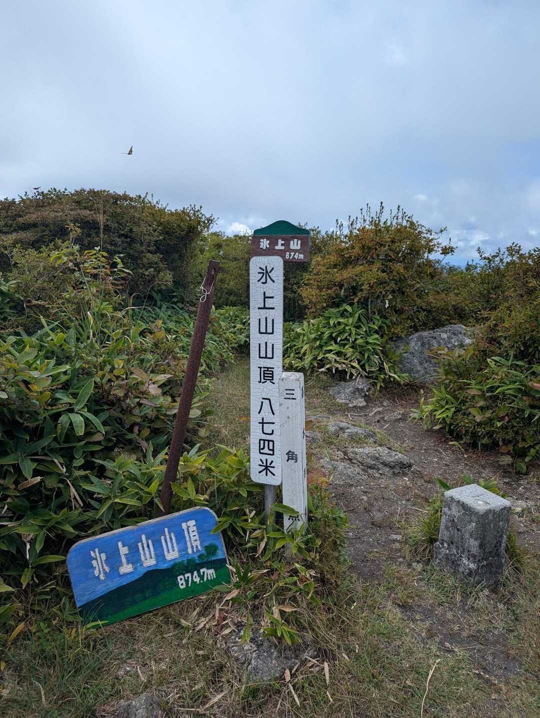 山頂。
