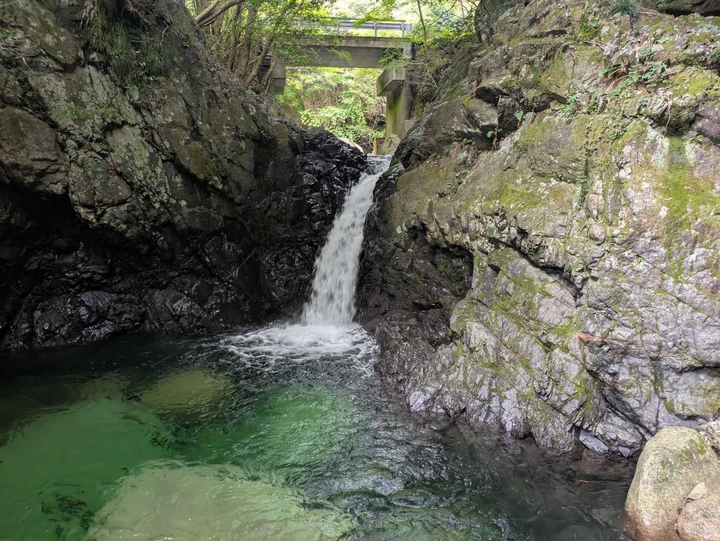泳ごうかと思ったけどこの滝はスルー😌
林道に上がり、少し戻ります🚶🏾

小岐須渓谷歩く価値有り👍🏽