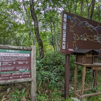 西新道口登山口まで下りて来ました。
駐車場まで歩く