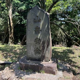 見晴台まで下山。
日陰の東屋で一休み。