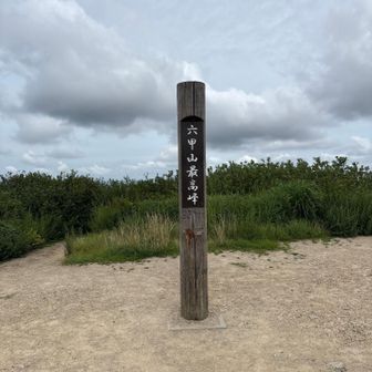 六甲最高峰到着！
931m。
まだ時間が早いのか、天気がイマイチなのか登山客は少なめ。