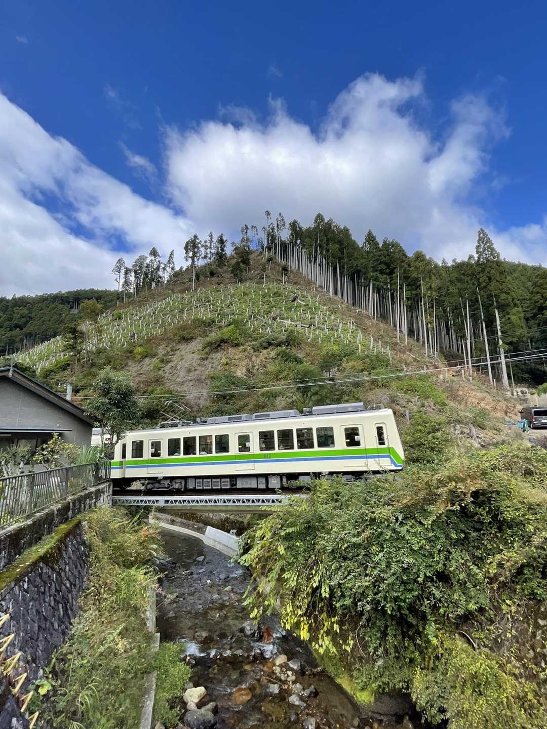 叡山電鉄と平行に歩く