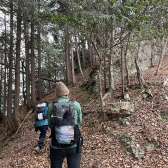尾根に上がると右が川化山、左がかまど倉

まずは右の川化山へ➡️
