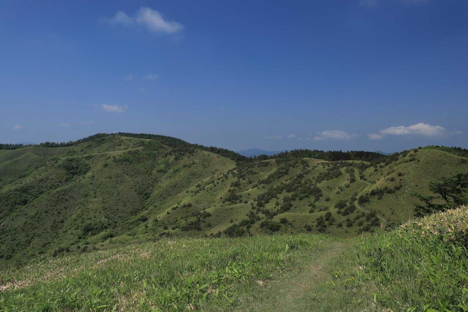 右の「高山」〜「雲月山」への山並みが綺麗です
