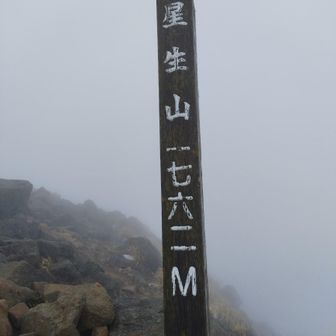星生山。何とか来ましたが、暴風です。止めたい気分😭