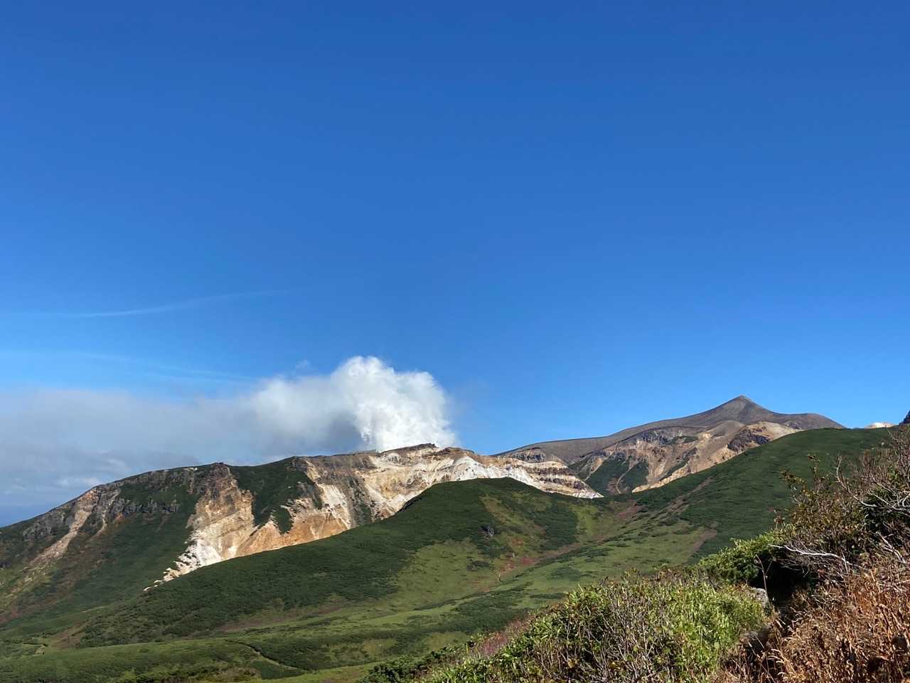 十勝岳と噴煙