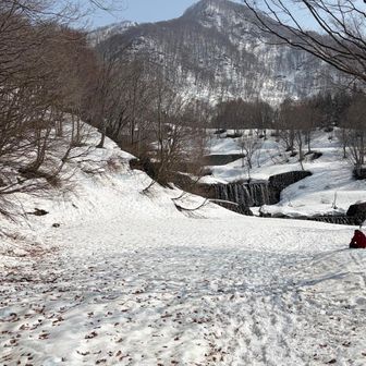 駐車スペースまでの湿雪が関節に来ます。