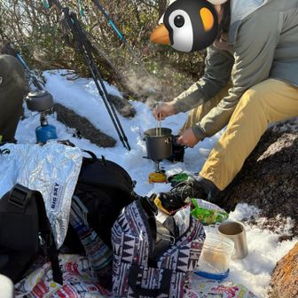 パクチーラーメン作成中