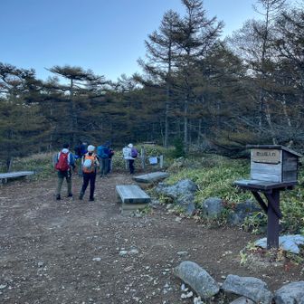 登山口も混雑中
これだけ人が多いと🐻に襲われる確率も低いから安心

早く下山してクルマ屋さんで、無事京都まで帰れるか診てもらわなな〜
ちょっと急ぐか！