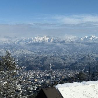 穂高が見えてる👀