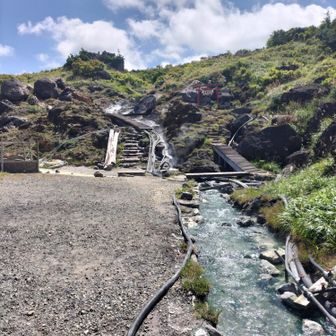 本当に温泉の川