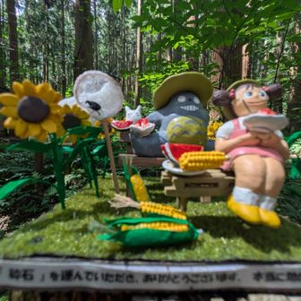 うわぁ～い😍
見つけられた！
前回見逃して
無念でしたが、
これが
観たかった！
注意していないと
通り過ぎますね💦

タイトルは

『トトロと
めいちゃんの
夏休み』と
勝手に命名さ！