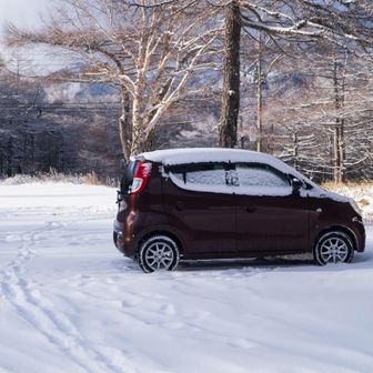 マイカー。うっすら雪化粧