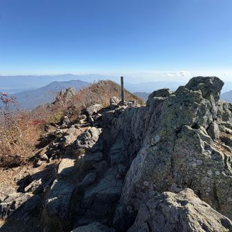 山頂全景。
最後の最後までゴツゴツ岩だった。
涸沢岳の山頂みたい。