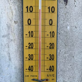国民宿舎の温度計🌡️12℃涼しい🍃