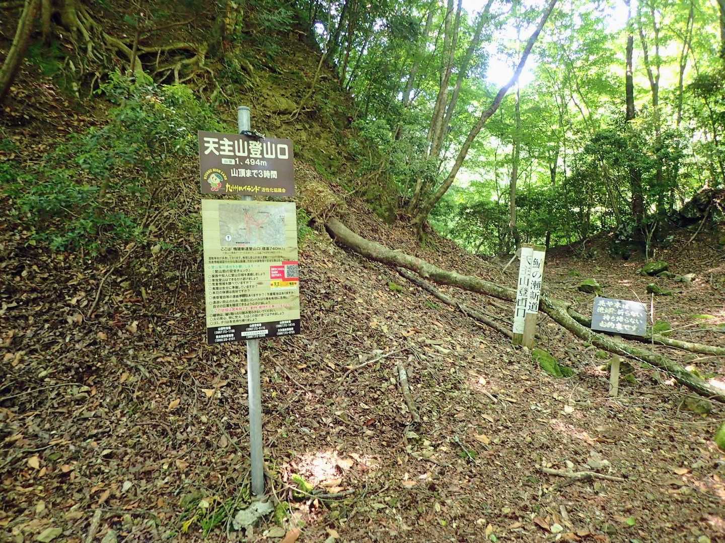 鴨猪新道登山口に着きました。
ここから急坂の連続です。