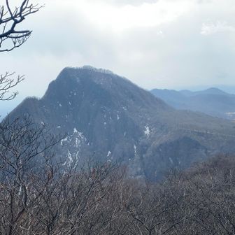 こちらの斜面は急峻な相馬山。
北側斜面には残雪。