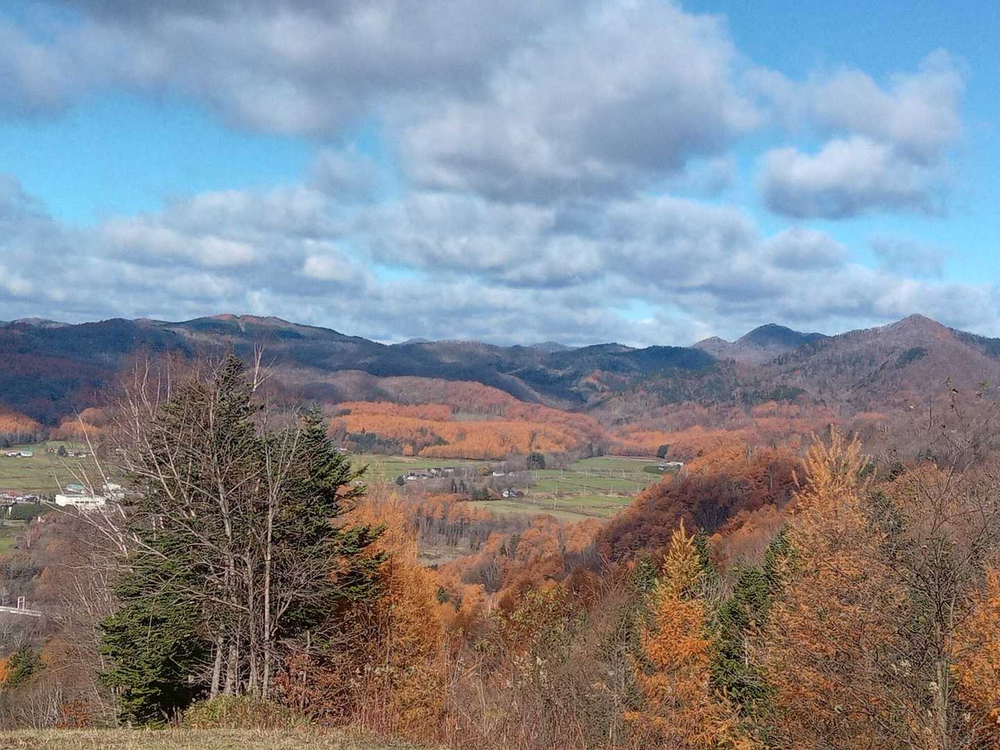 まだ残る紅葉の景色と、