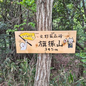 旗振山、新しいプレートや😊